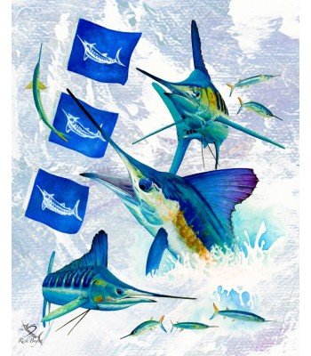 White Marlin Release on Canvas
